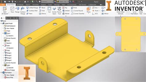 inventor unfold sheet metal|autodesk inventor sheet metal tutorial.